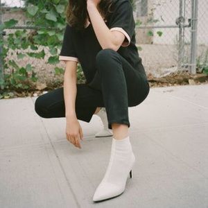 Rag & Bone Beha ankle boot leather suede white